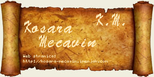 Kosara Mećavin vizit kartica